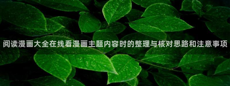 漫蛙漫画漫画动态:阅读漫画大全在线看漫画主题内容时的整理与核对思路和注意事项